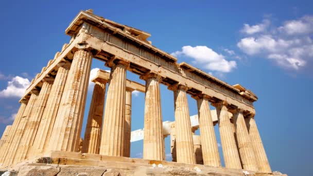 Parfenon, alter griechischer Tempel auf der Akropolis von Athen. — Stockvideo