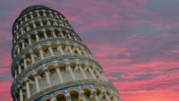 Torre inclinada de Pisa, símbolo da Itália . — Vídeo de Stock