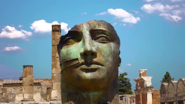 A cidade de Pompeia, destruída em 79 a.C.. a erupção do Monte Vesúvio — Vídeo de Stock