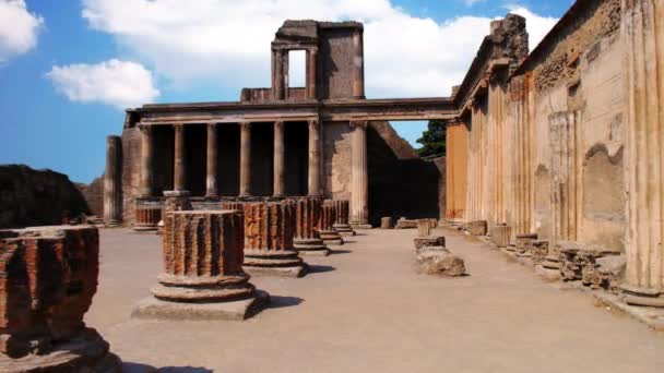 Pompeii városát, elpusztult Kr. e. 79. a kitörés a Vezúv — Stock videók