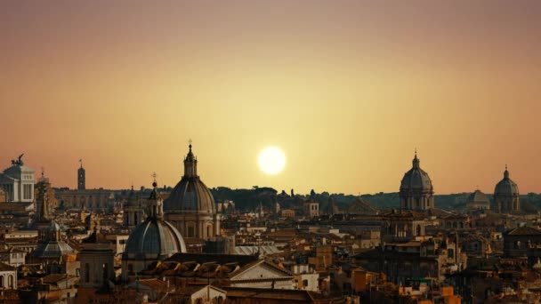 Wunderschönes panorama der wunderschönen stadt rom, italien — Stockvideo