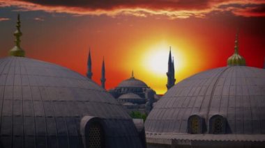 Türkiye 'nin İstanbul kentindeki ünlü mavi cami