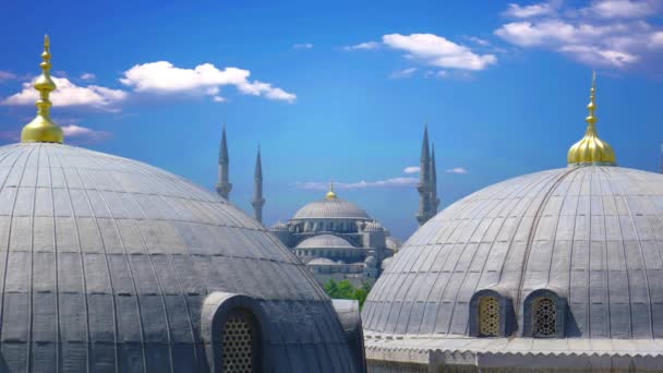 土耳其伊斯坦布尔著名的蓝色清真寺 — 图库视频影像