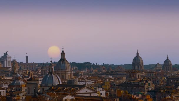 Όμορφο Πανόραμα Της Πανέμορφης Πόλης Της Ρώμης Ιταλία — Αρχείο Βίντεο