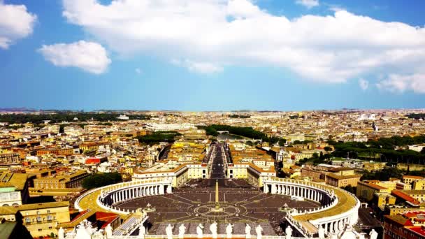 Piazza Principale Del Vaticano Con Obelisco Vista Dall Alto — Video Stock