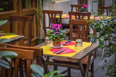 Floransa Geleneksel Cozy Outdoor Cafe, İtalya