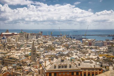 Güzel ortaçağ Italyan şehri Cenova peyzaj