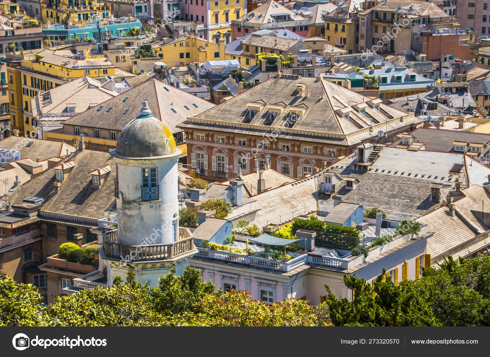 Landscape Of The Beautiful Medieval Italian City Of Genoa Stock Photo Image By C Abrill 273320570