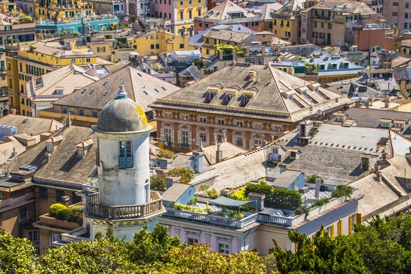 Landscape of the Beautiful Medieval Italian City of Genoa. — Stock Photo, Image