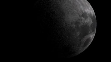 Ayın yüzeyinde uçuyor. 3d oluşturma.