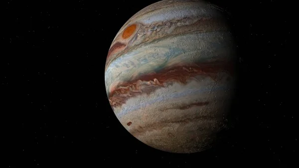 Voando sobre a superfície de Júpiter. Renderização 3d . — Fotografia de Stock