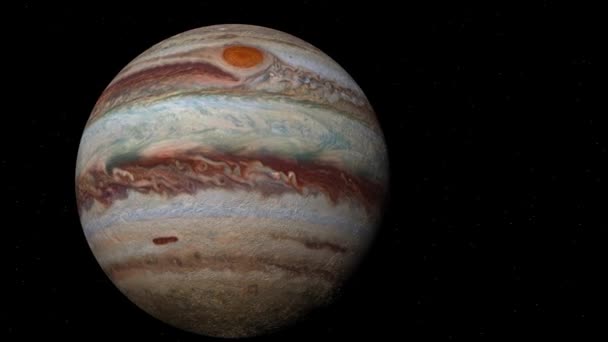 Zboară deasupra suprafeţei lui Jupiter. Redare 3d . — Videoclip de stoc