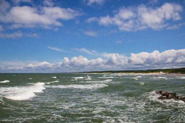 Palanga, Baltık Denizi kıyısı. Baltık Denizi'nin kumlu sahili.