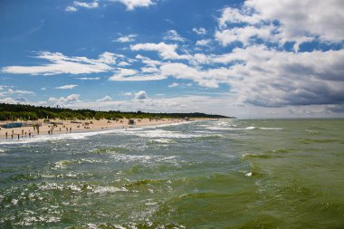 Palanga, Baltık Denizi kıyısı. Baltık Denizi'nin kumlu sahili.