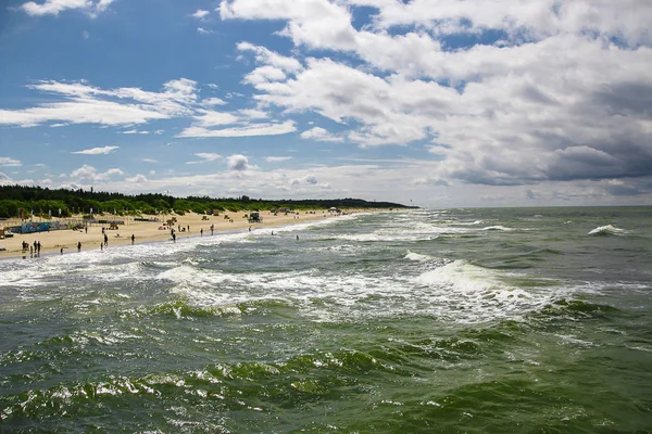 Palanga, the Baltic Sea coast. Sandy coast of the Baltic Sea.