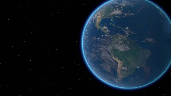 Flyger över jordens yta, 3D-rendering. — Stockfoto