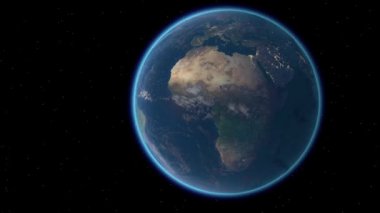 Dünya yüzeyinde uçan, 3 boyutlu görüntüleme.