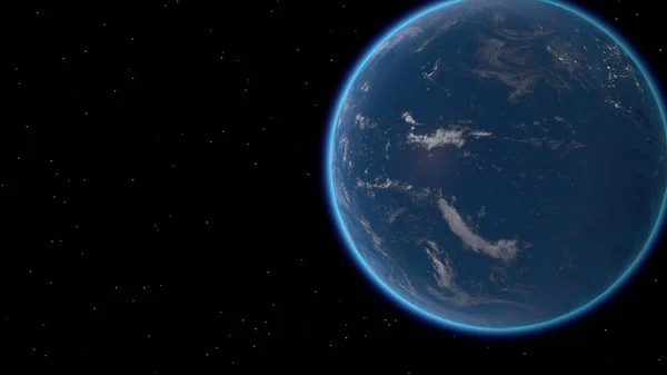 Zburând deasupra suprafeței Pământului, redare 3D . — Fotografie, imagine de stoc