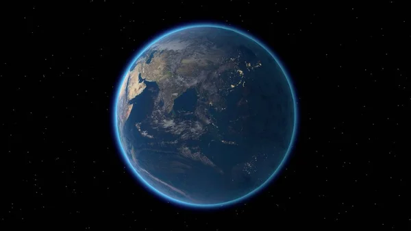 Flying over the earth's surface, 3D rendering. — Stock Photo, Image