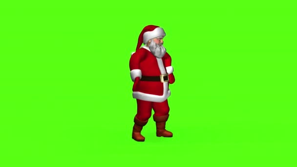 Buon Babbo Natale in abito rosso sta ballando. 3 d rendering su uno schermo verde — Video Stock