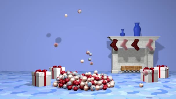 Hermoso árbol de Navidad animado. Representación 3D, animación — Vídeos de Stock