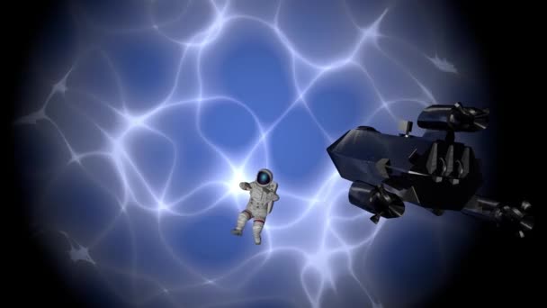 Gizemli nebula ve uzay uçuşu. 3B görüntüleme — Stok video