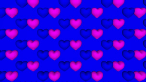 Fondo Brillante Con Corazones Declaración Amor Renderizado — Vídeo de stock