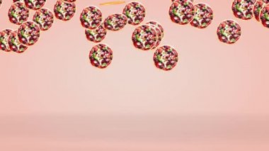 Endless pizza movement, advertising background. 3D rendering