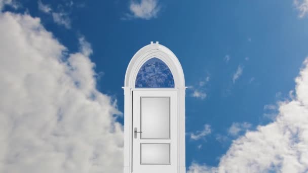 Domniemanie. Drzwi do nieba się otwierają. — Wideo stockowe
