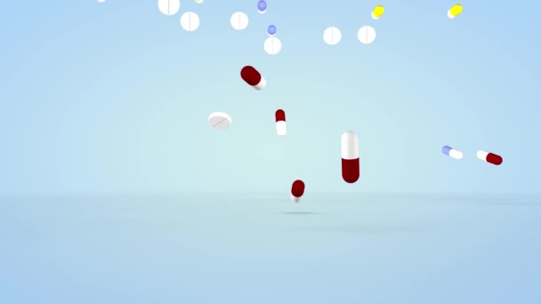 Ensemble de diverses pilules et capsules. rendu 3D