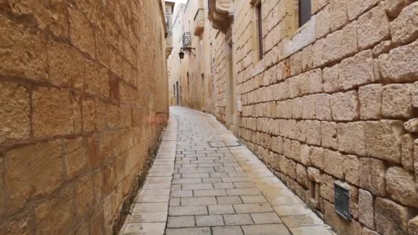 Passeggiata Nella Città Vecchia Mdina Malta — Video Stock