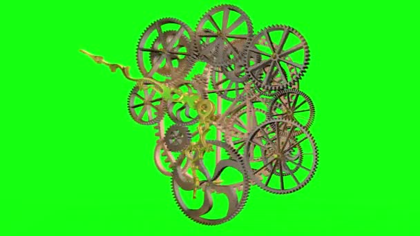 無限の動きのヴィンテージ時計のコンセプト 3Dレンダリング — ストック動画