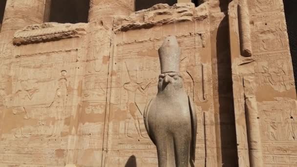 Ruinerna av det antika templet Horus i Edfu, Egypten — Stockvideo