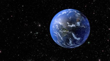 Dünya gezegeninin dönüşünü. 3B görüntüleme.