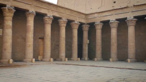 Руины Древнего Храма Гора Эдфу Египет — стоковое видео