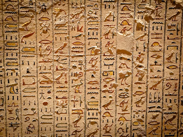 Forntida Egyptisk Skrift Egyptiska Hieroglyfer — Stockfoto