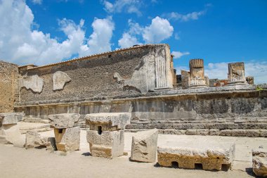 Eski İtalyan şehri Pompeii 'nin kalıntıları..