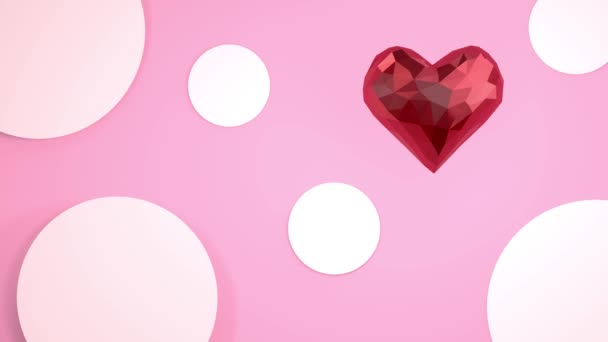 Tarjeta de felicitación de San Valentín. Renderizado 3D — Vídeos de Stock