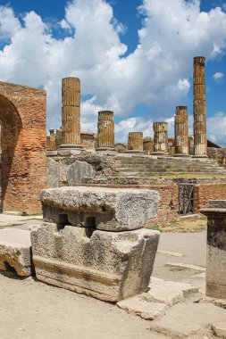 Eski İtalyan şehri Pompeii 'nin kalıntıları..