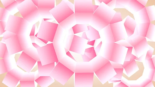 Abstract graphic background from rotating cubes, 3D rendering.