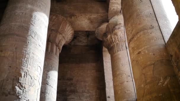 As ruínas do antigo templo de Hórus em Edfu, Egito — Vídeo de Stock