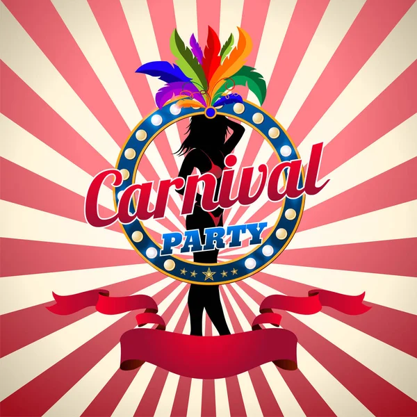 Karnevalsparty Plakat Für Maskerade Veranstaltung Vektorillustration — Stockvektor