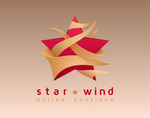 Logo Bintang Lambang Untuk Butik Daring Merek Pasar Toko Banner - Stok Vektor