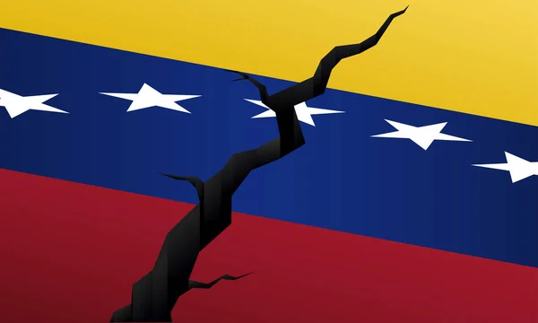 Bandeira rachada de Venezuela, modelo de vetor — Vetor de Stock