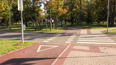 Sonbahar Park, ağaçlar ve otlar