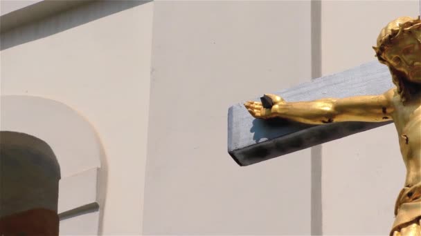 Jesus Christus Kreuz Kleine Kirche Kruzifix — Stockvideo