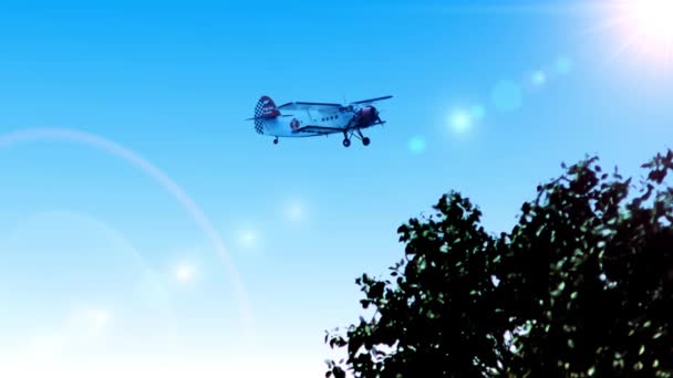 Airplane Antonov Legendary Airplane Dropping Paratroopers Ground — Stock Video