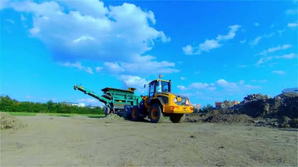 Modern Building Machines Construção Apartamentos Timelapse — Vídeo de Stock