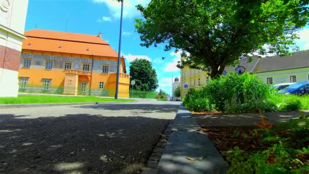 Historisch Gebouw Van Basisschool Europa Prostejov — Stockvideo