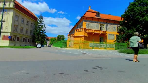 Zabytkowy Renesansowy Pałac Europa Prostejov — Wideo stockowe